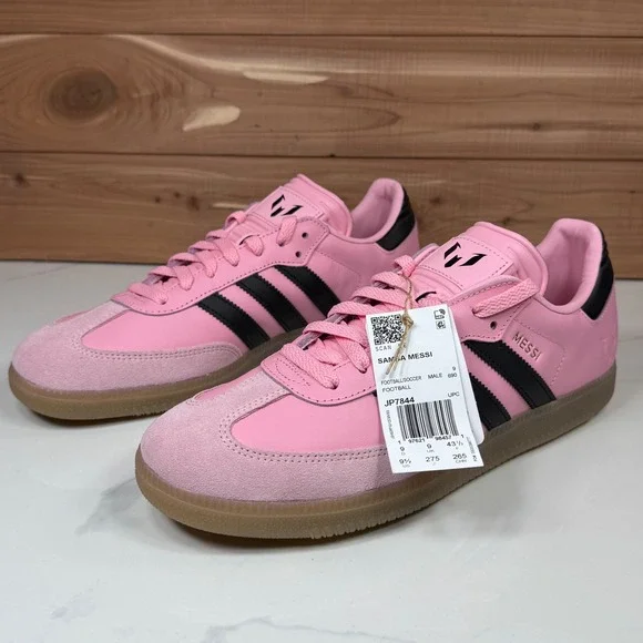 Adidas Samba Messi Football Soccer Shoes Light Pink Suede Men's Size 9.5 - Picture 2 of 13